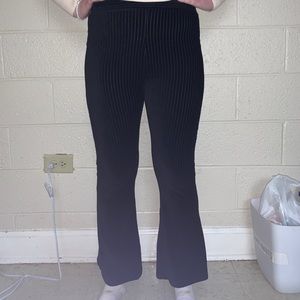 Black corduroy flare pants